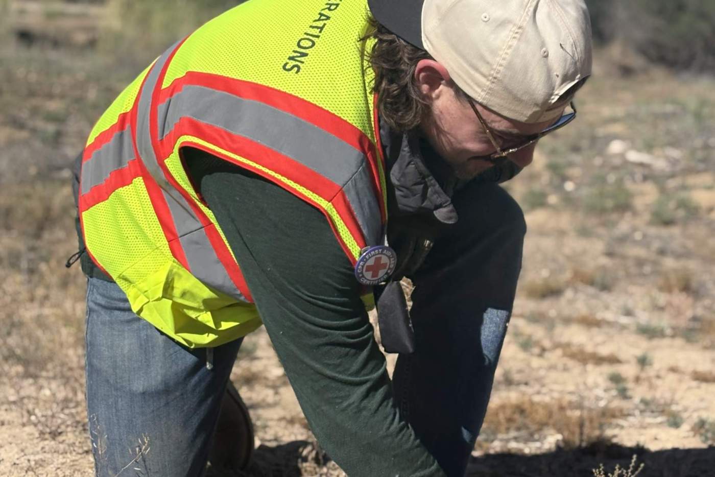 Mike from amazon pulls weeds