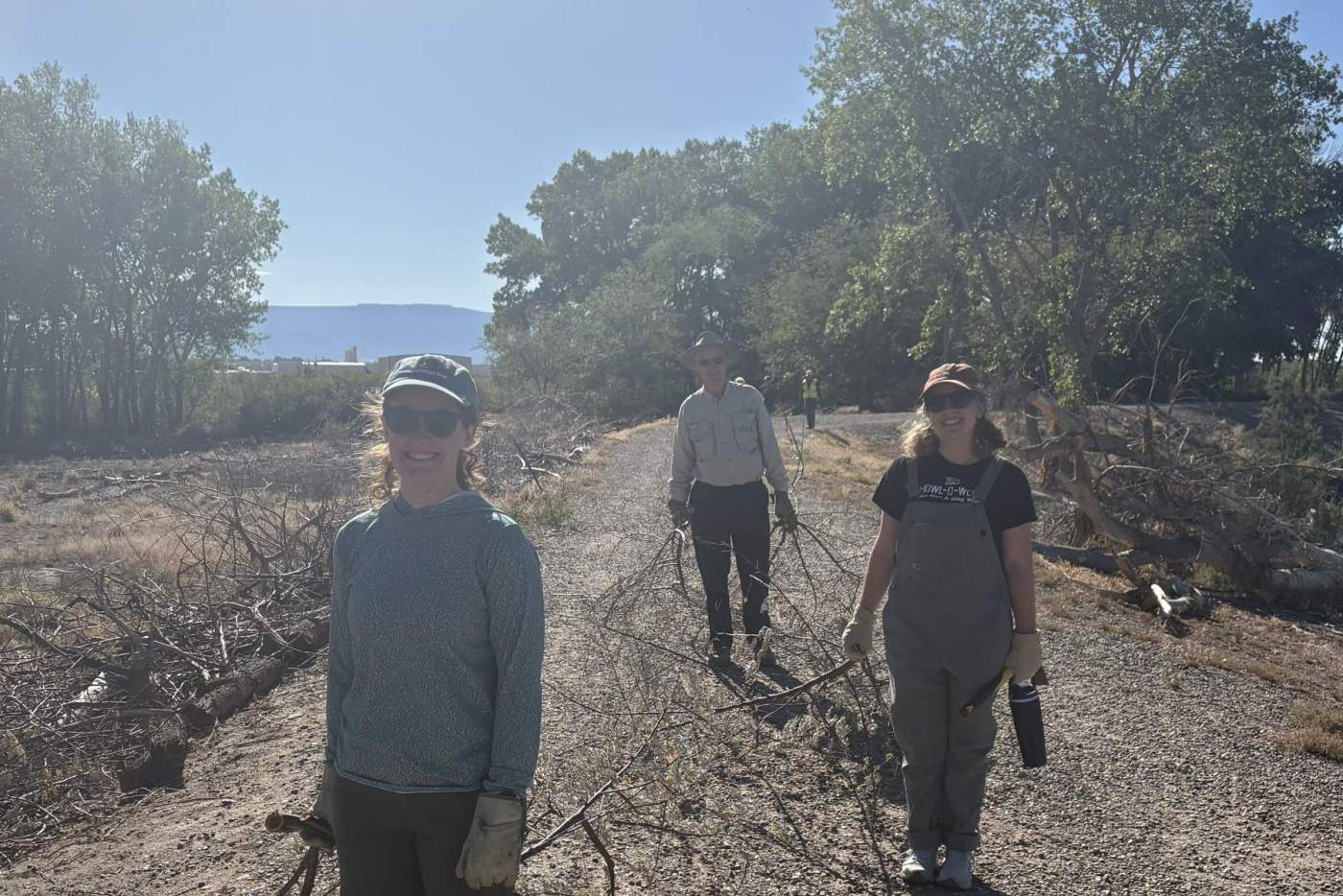 Sara, Makenna, and Phil close social trails